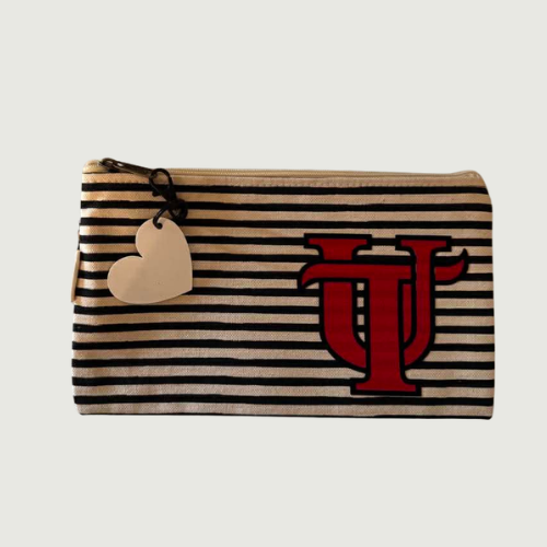 Black Striped Pouch