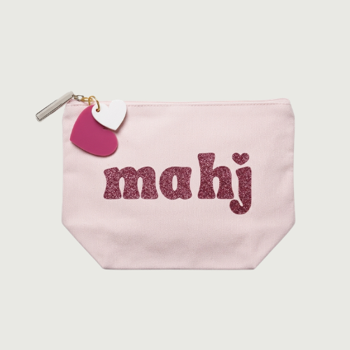 Mahj Pouch with Heart or Flower Tile Charm