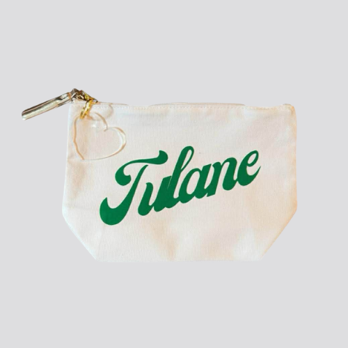 White Pouch w/ Green Tulane