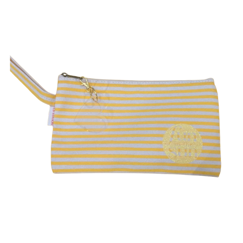 Yellow striped pouch